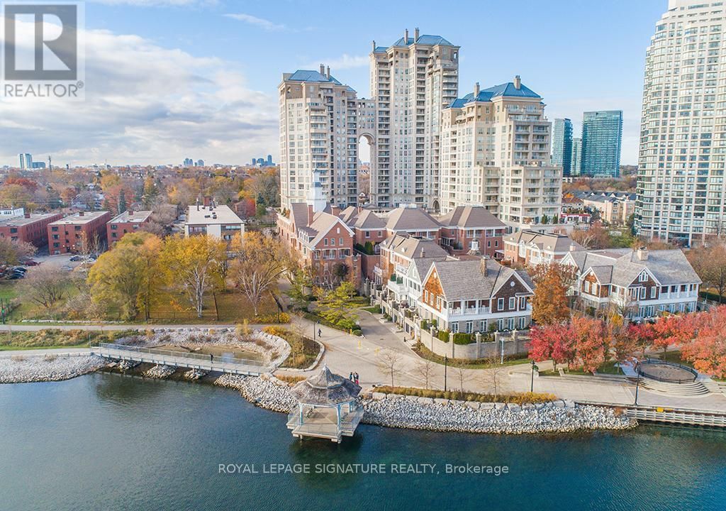 Aerial view of Grand Harbour Condominiums on the Lake Ontario waterfront