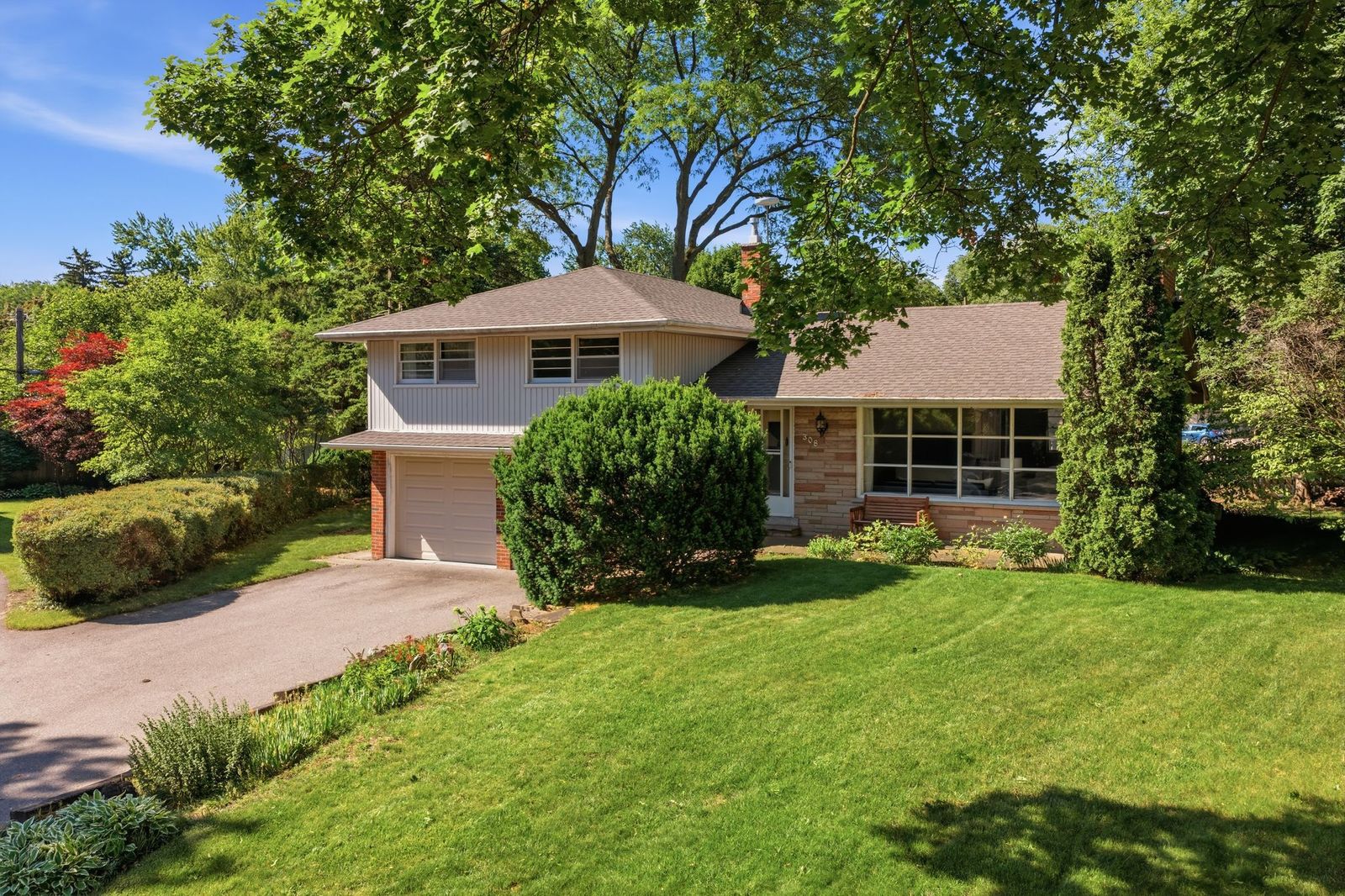 Tree-framed home at 308 South Court in Burlington