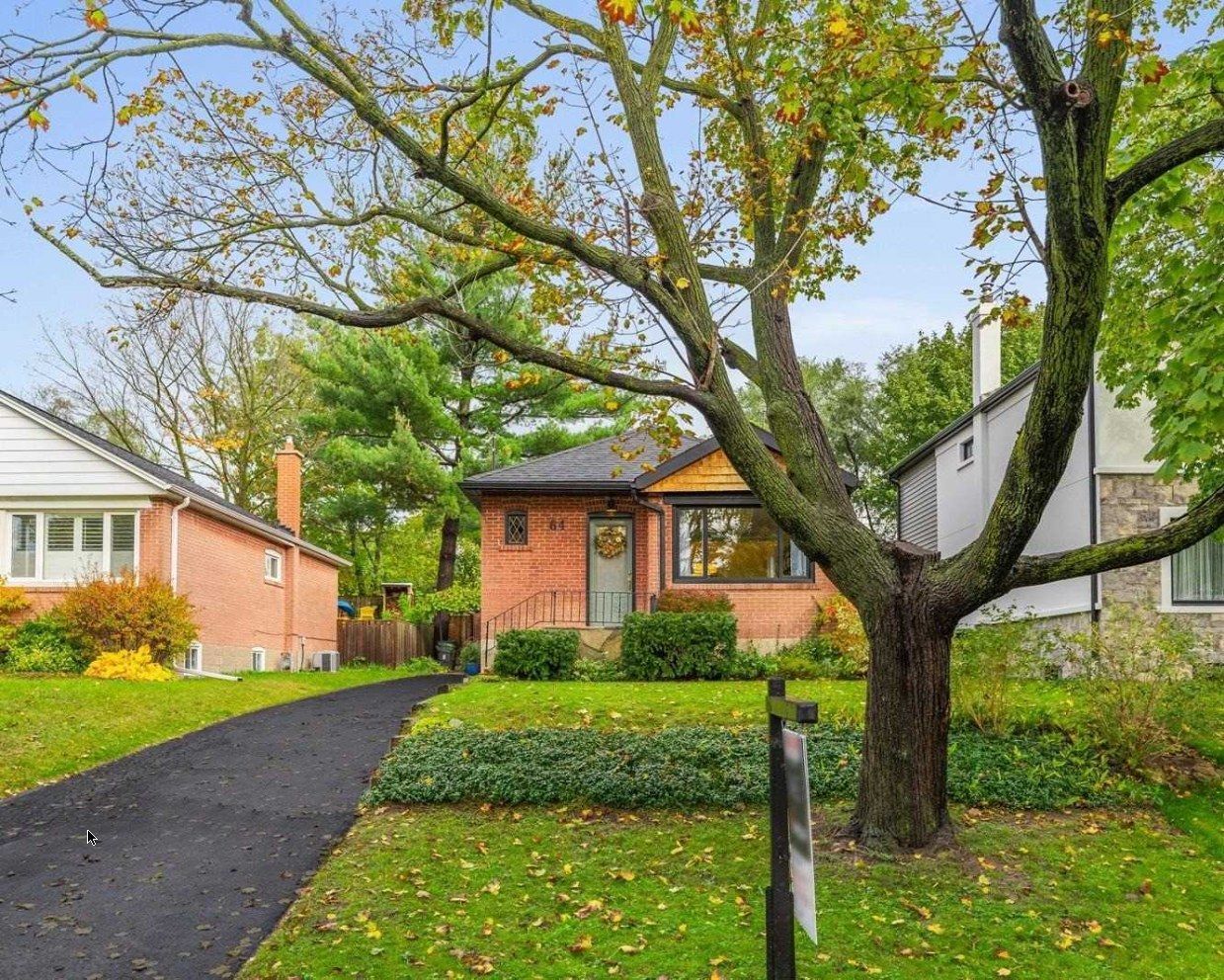 Detached brick bungalow at 64 Delroy Drive in Toronto