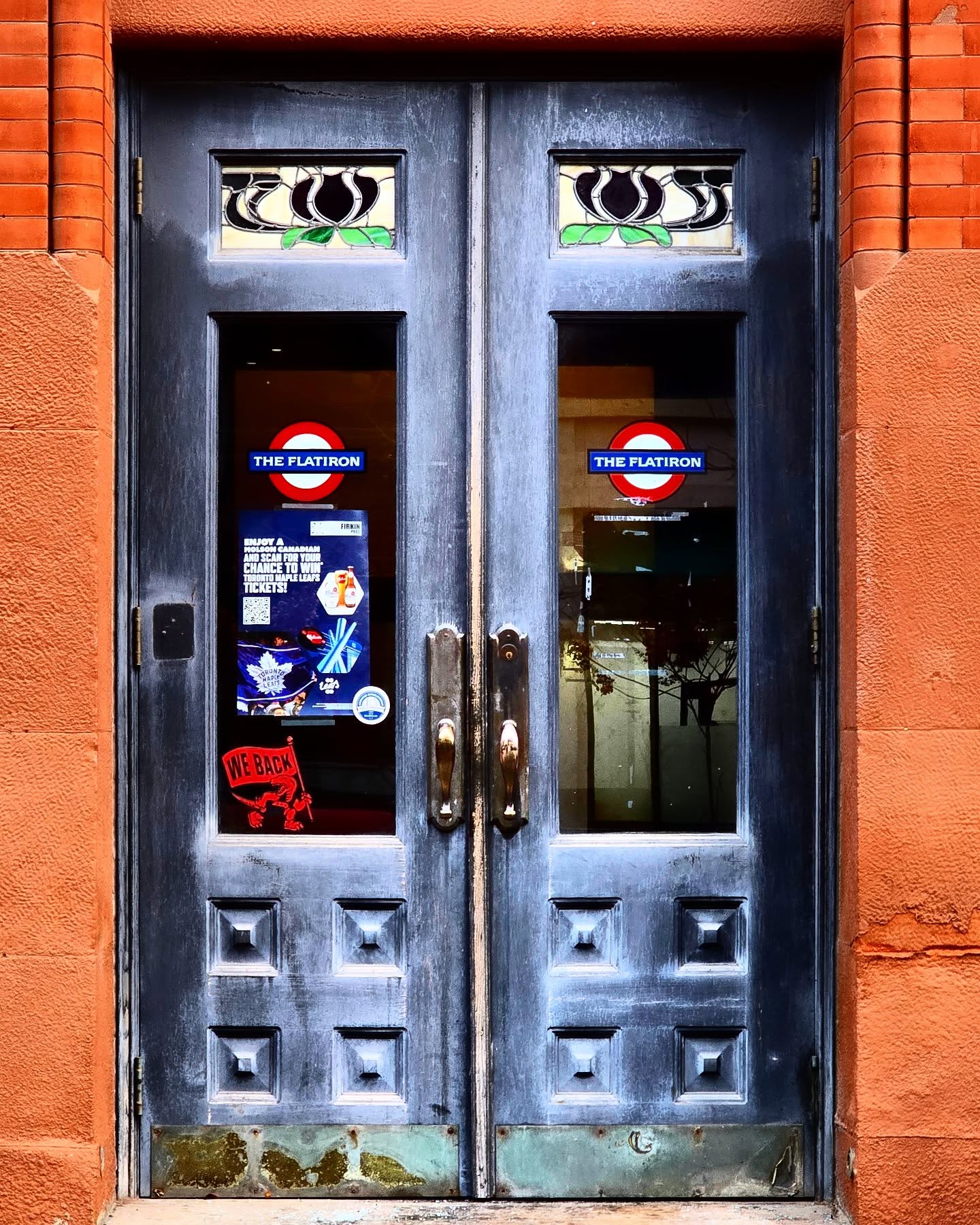 Ornate historic doors of the Gooderham Building in Toronto