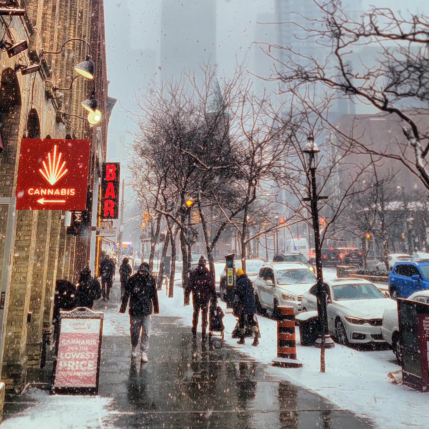 St. Lawrence Market area in the snow, downtown Toronto