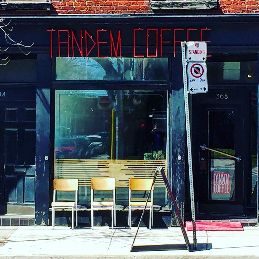 Tandem Coffee storefront on King Street East, Toronto