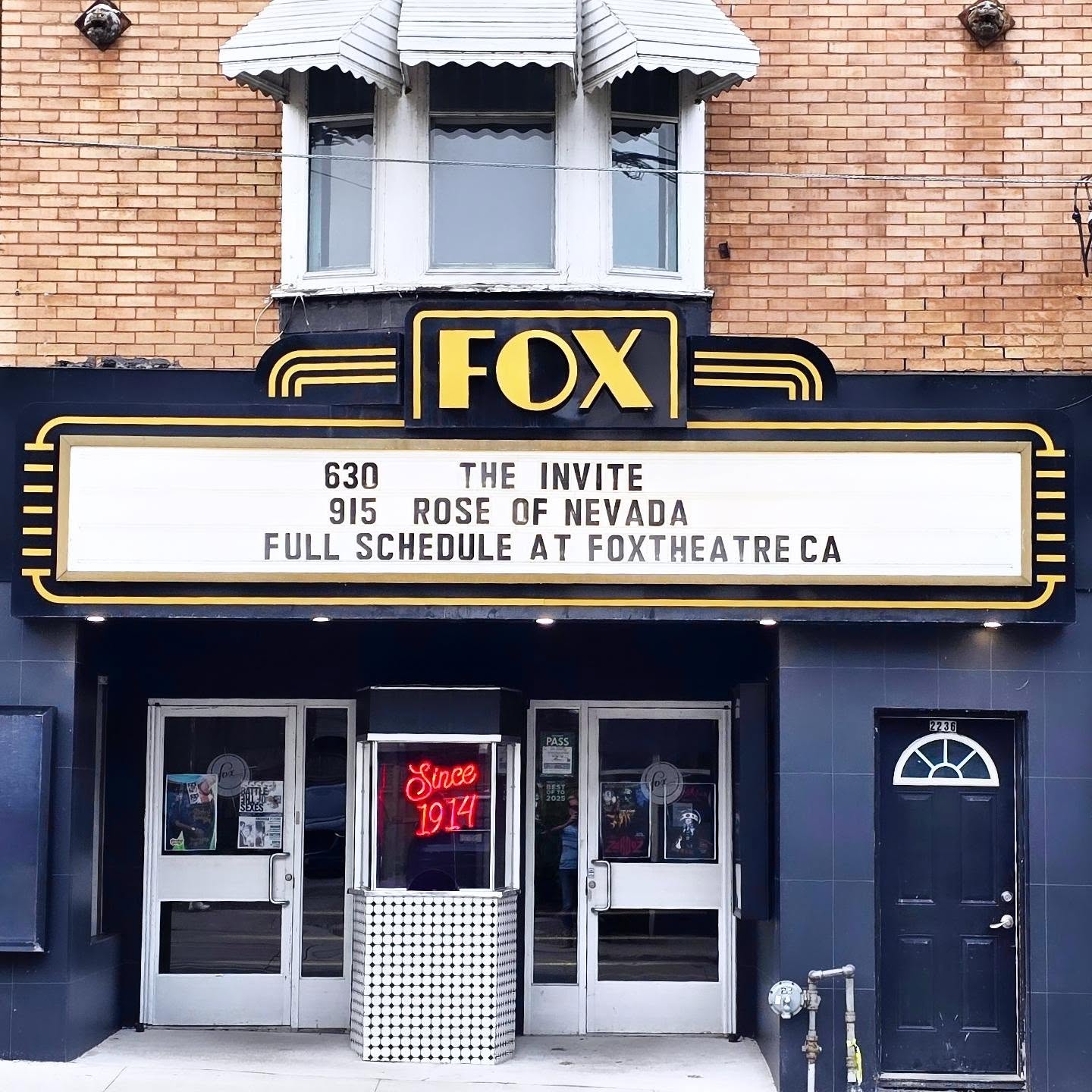 The Fox Theatre facade on Queen Street East in The Beach