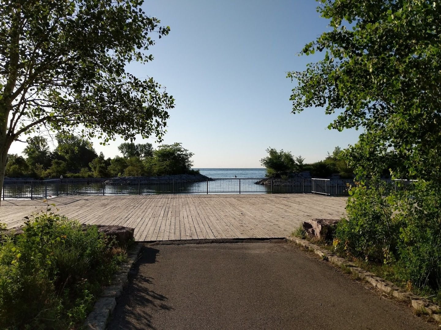 Boardwalk at Mimico Waterfront Park along Lake Ontario