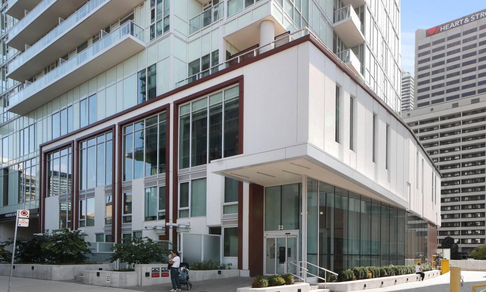 Whitehaus condominium entrance at 33 Helendale Avenue in Toronto