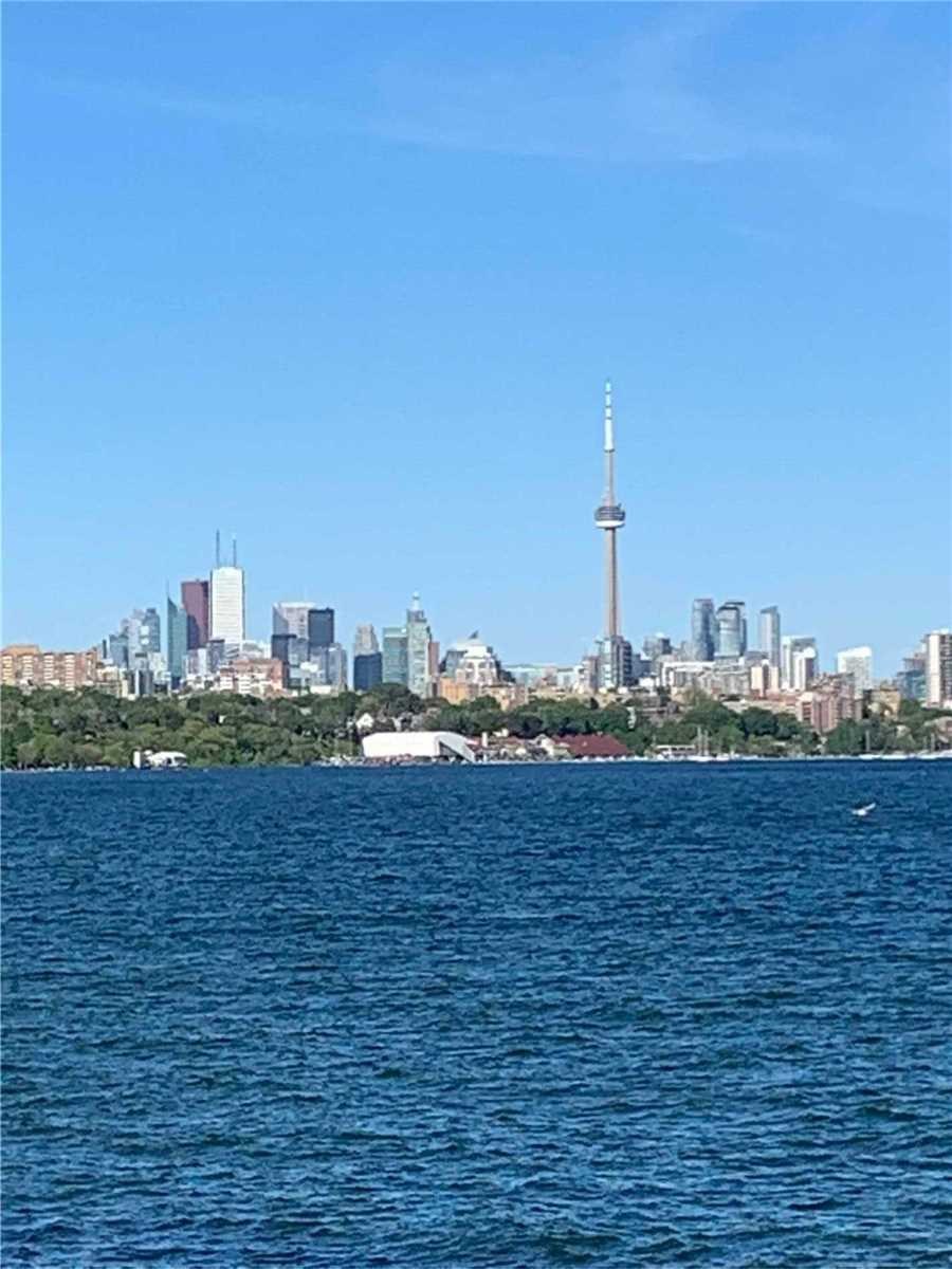 The view from 3911 - 1 Palace Pier Crt — downtown Toronto and the CN Tower across the lake