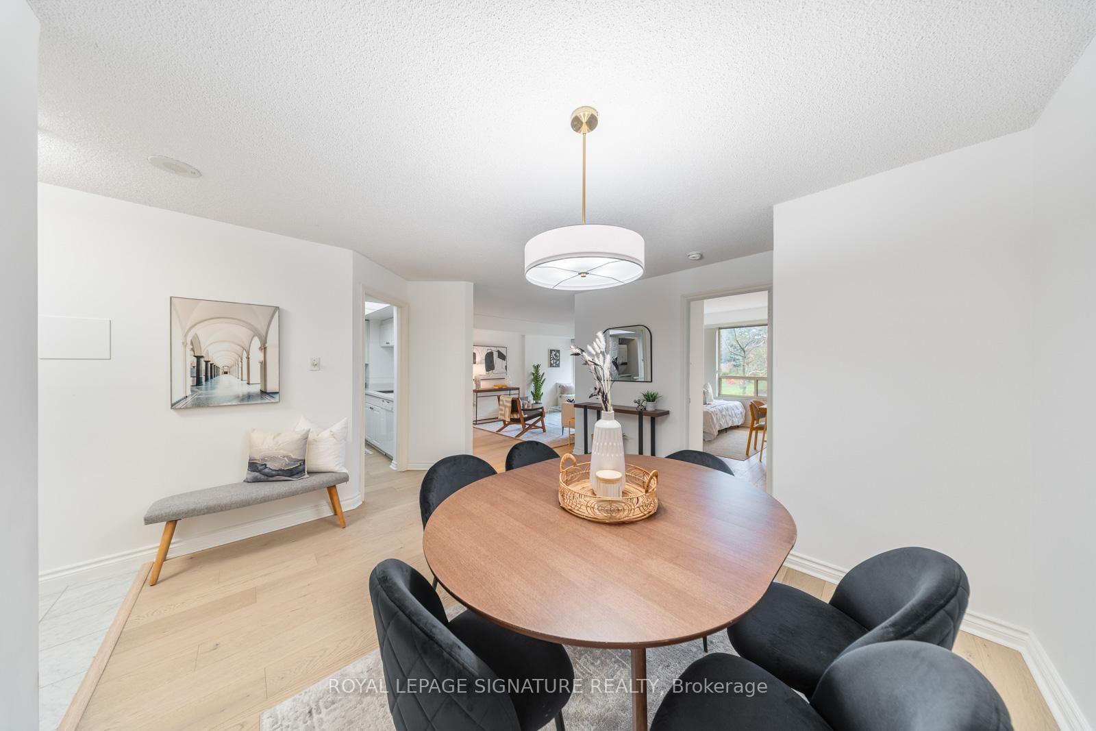 Dining room and living room with hardwood floors