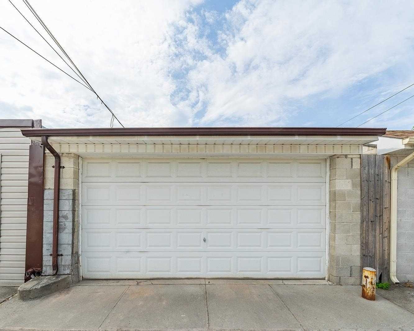The attached 2-car garage at 42 Melville Avenue